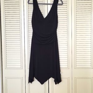 Midi length black dress